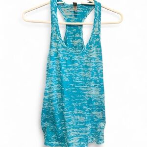 Next Level Apparel Teal and White Women's Tank Top